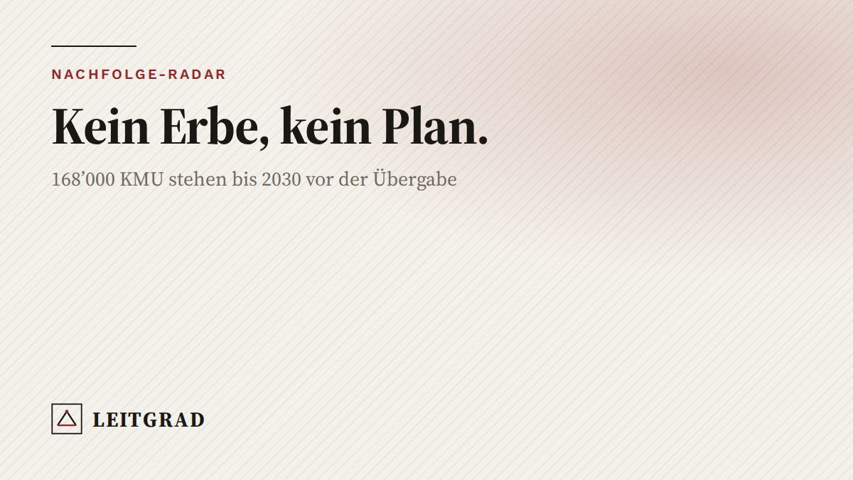 Kein Erbe, kein Plan – Nachfolge-Radar