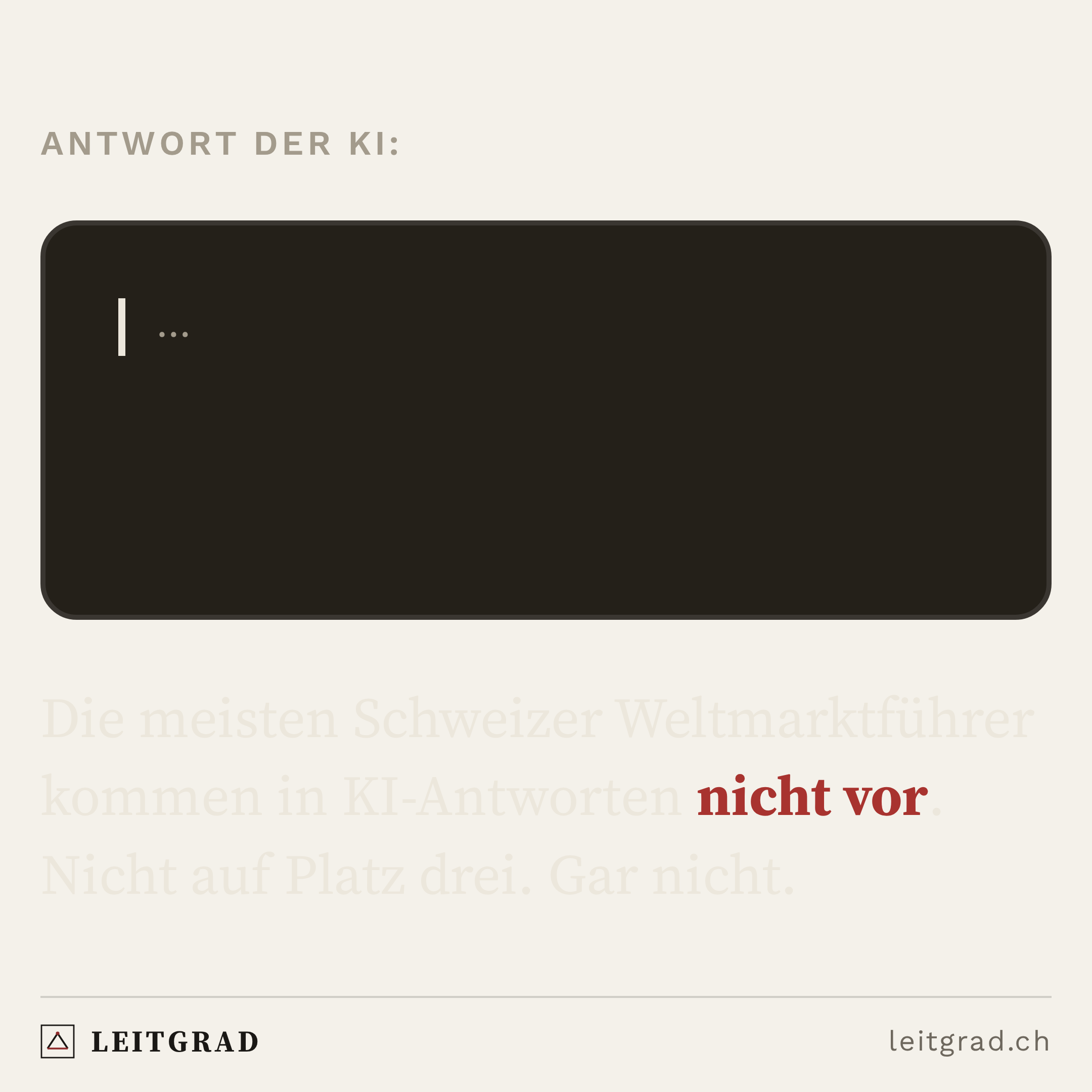 Leitgrad-Grafik: «Welche Schweizer Firmen führen Ihre Branche an?»